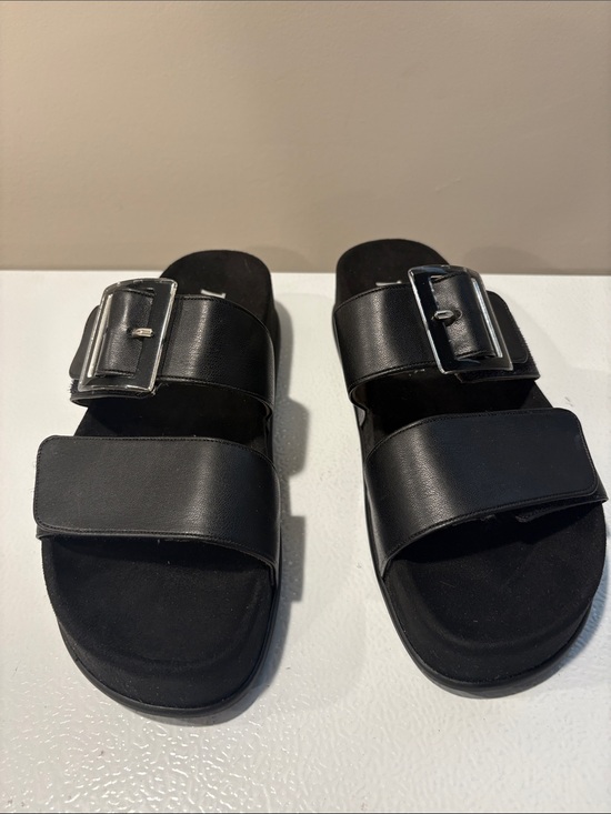 Paul Green Shoes - Paul Green Black Double-Strap Buckle Sandals